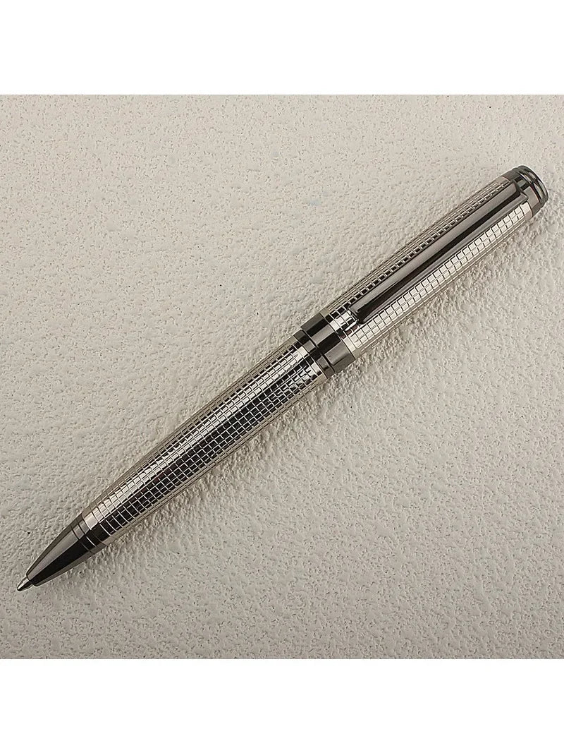 Metal Pen Stainless Steel Material Rotate Gel Pens Ink Blue Writing Ballpoint Pen Point 0.7mm for School Office Stationery Quake 701-5 (NOT BOX)