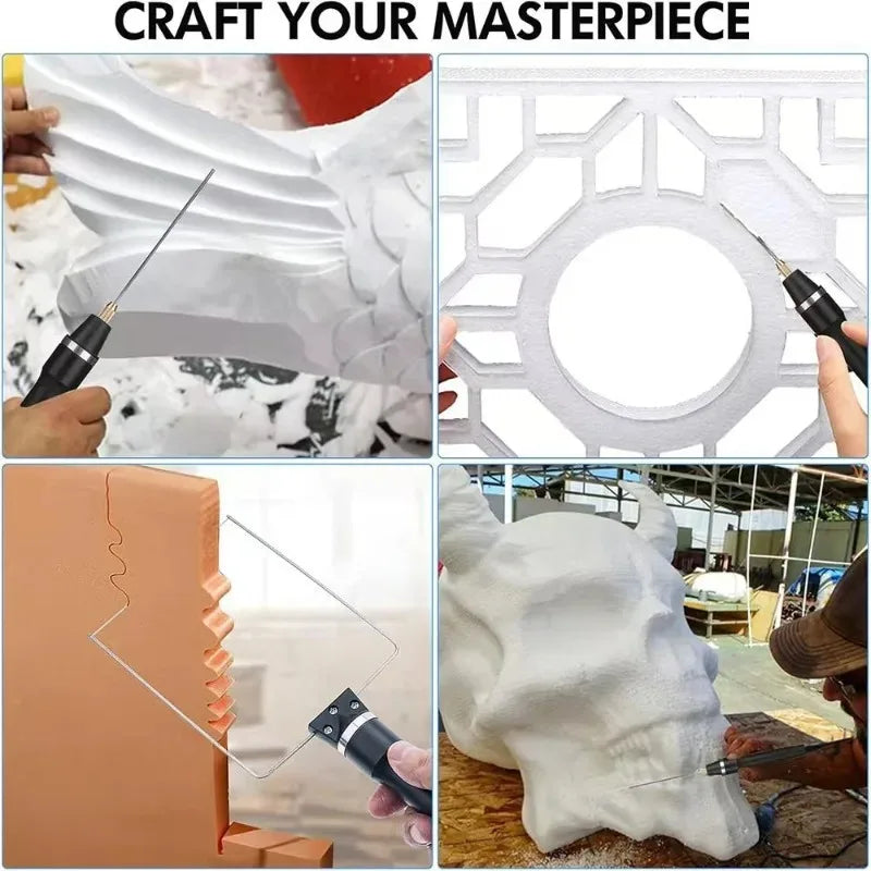 Electric Foam Cutter with Three Replaceable Heads for Polystyrene Craft DIY Model Making Professional Tool Die Cutting Machine Quake