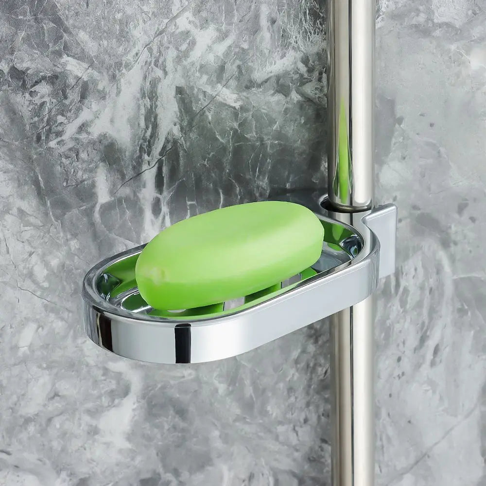 Bathroom Silver Bath Shower Plates Soap Holder Soap Dishes Adjustable Rail Slide Quake