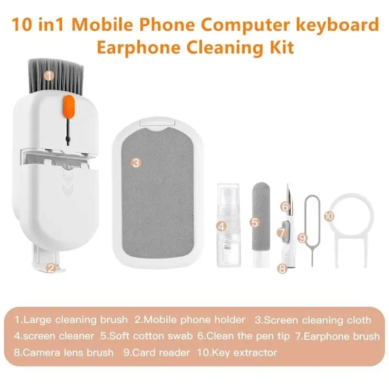 22-in-1 Multi-Purpose Electronics Cleaning Kit with Bluetooth Earbud Cleaners, Charging Port Brushes & Keyboard Cleaning Tools Quake 10in1