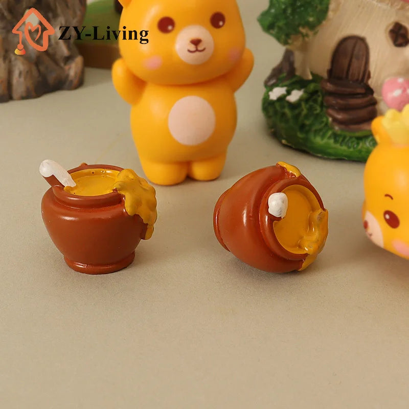 3Pcs 1/12 Dollhouse Simulation Honey Jar Set Dollhouse Miniature Kitchen Food Decoration Dolls House Accessories Quake