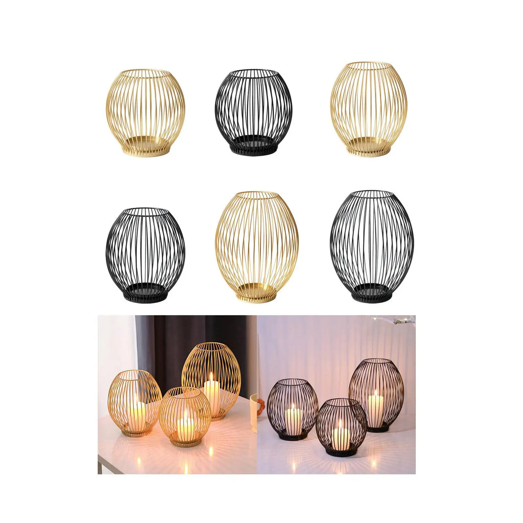 Candles Stand Home Iron Candleholder Metal Cage Candlestick Pillar Candle Holder for Mantel New Year Hotel Christmas Anniversary Quake