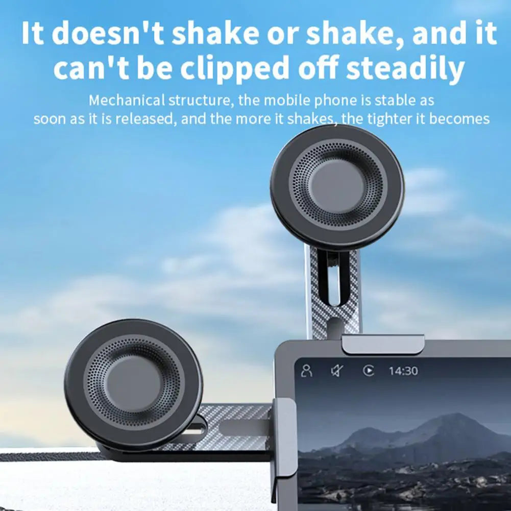 Car Phone Holder Magnetic Dashboard & Screen Mount Adjustable Shock-Absorbing Clip Stand for GPS Navigation Quake