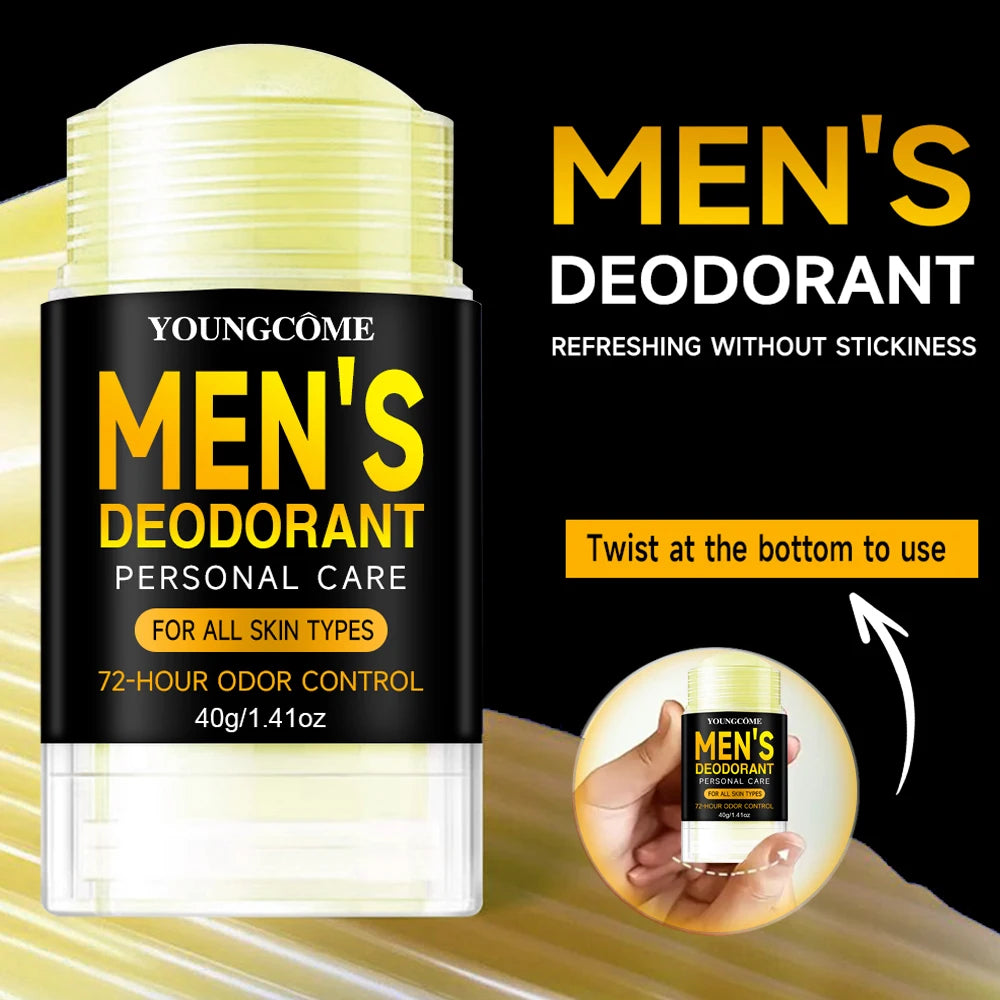 Men's Deodorant Stick Anti Sweating Keep Drying Lasting Fragrance Remove Armpit Odor Underarm Refresh Sticks Fade Body Odor Quake