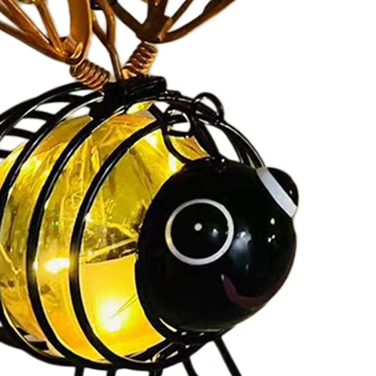 Solar Outdoor Lantern Hangable Bee-Shaped Weather-Resistant Ornament LED Solar Pathway Light for Backyard Patio Fence Wall Quake