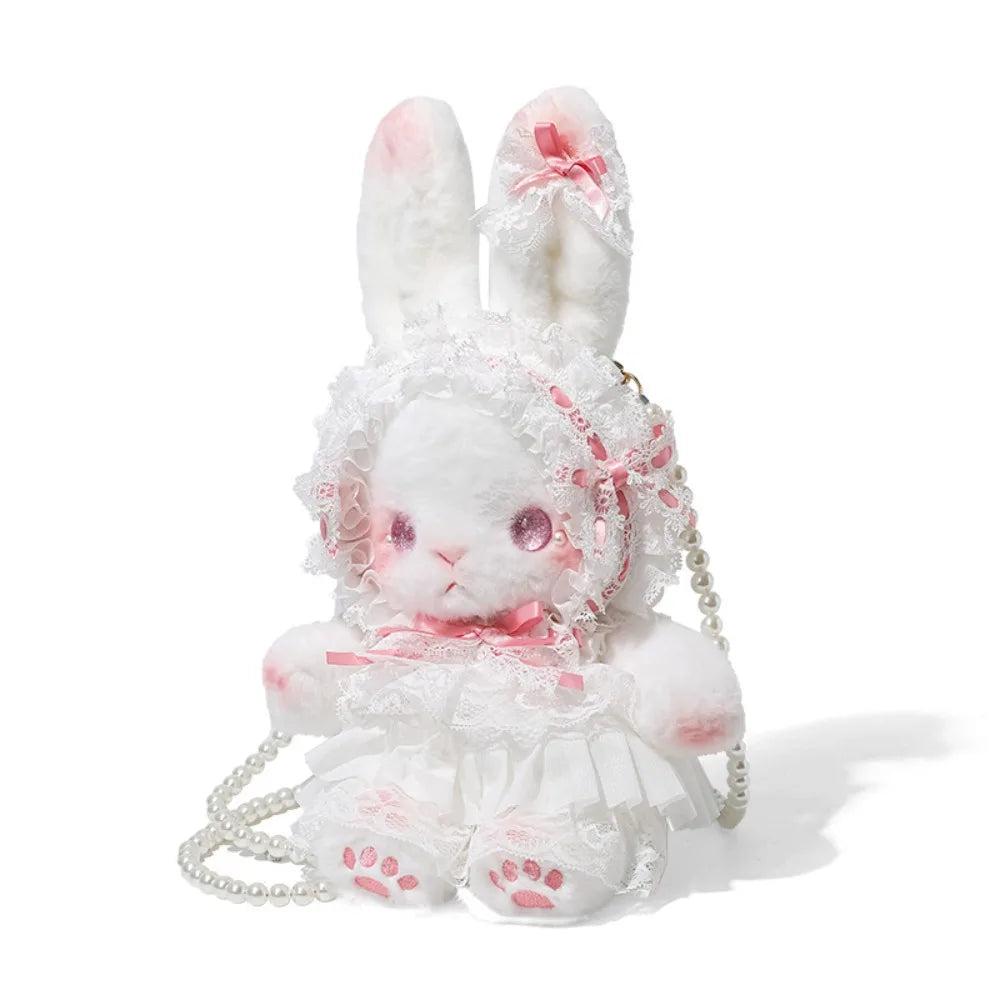Cute Bunny Bag Princess Sweet Crossbody Bags Pearl Chain Lolita Purse Quake B