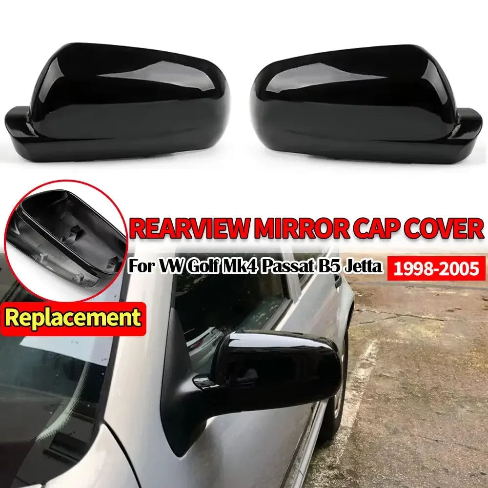 For VW Golf 4 MK4 1998-2005 Passat B5 Jetta Car Replacement Rearview Side Mirror Cover Sticker Wing Cap Exterior Door Case Trim Quake