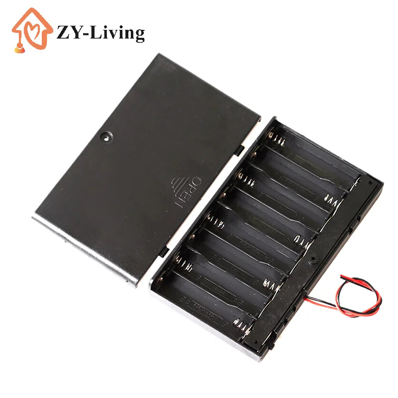 1/2Pcs 8 Slots AA Battery Holder Battery Storage Case Box With Switch & Cover Batteries Standard Container Quake