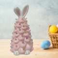 Lighted Bunny Easter Decoration Easter Ornament for Desk Beside Table Living Room Shelves NightStand Bedroom Mantle Countertop Quake pink