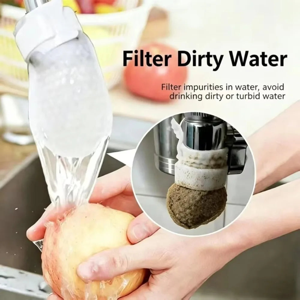 Thickened Faucet Filter Bag with Strap Nylon Mesh Rust Impurity Removal Water Purification Bag Kitchen Bathroom Sink Accessories Quake