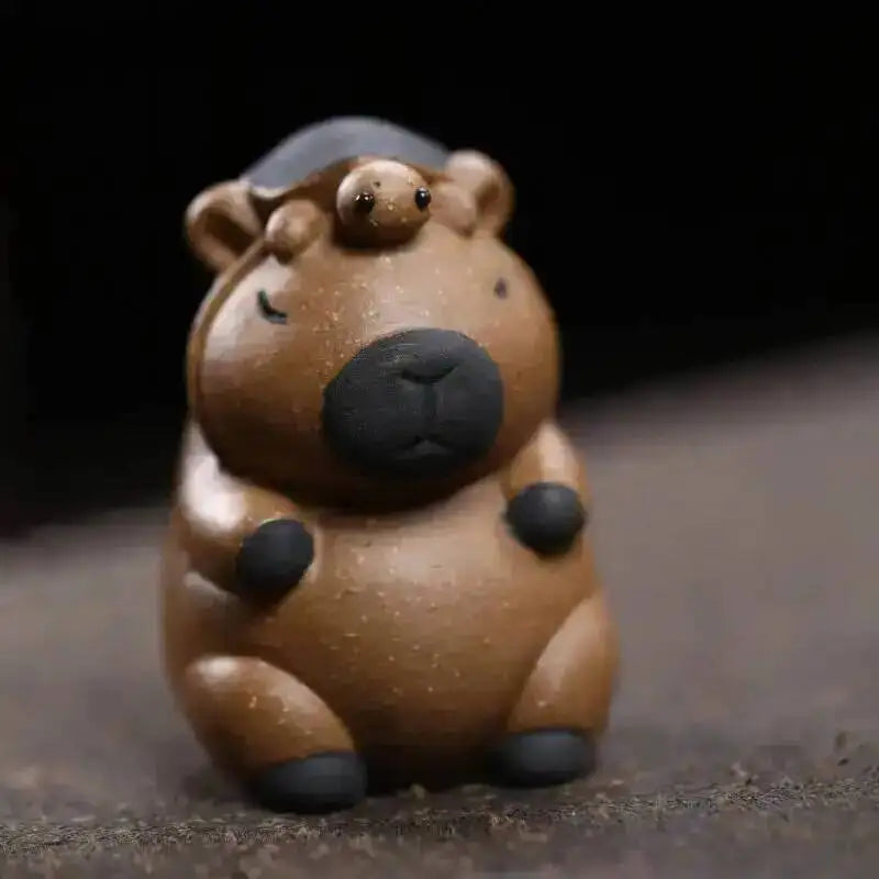 Zisha Tea Pet Animal Healing Cute Adorable Yuanbao Capybara Small Ornament Turtle Decoration Чаепитие Quake Top Turtle Kapibara
