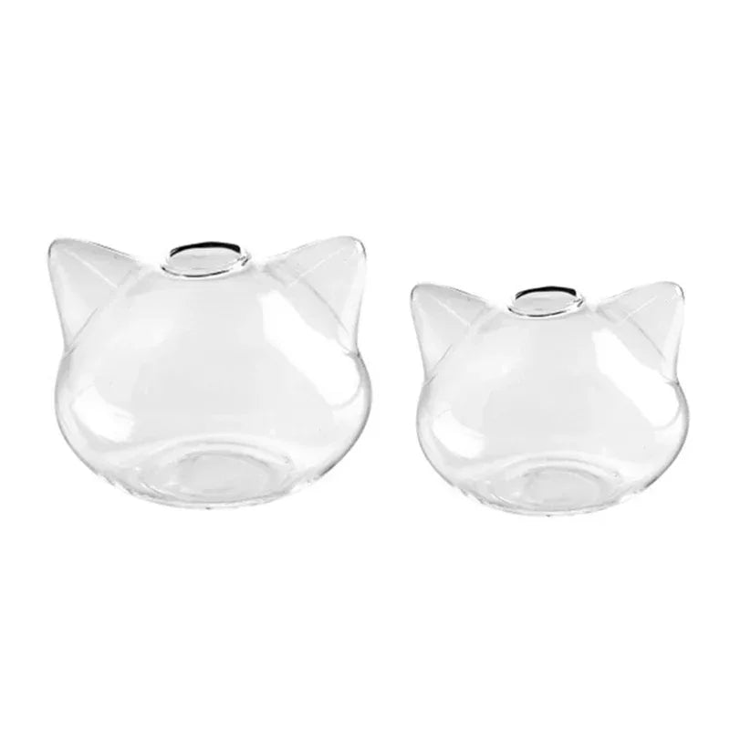 1pcs Cartoon Cat Hydroponic Glass Vase Delicate Modern Home Flowerpot for Tabletop Succulent Air Plant Planter Quake