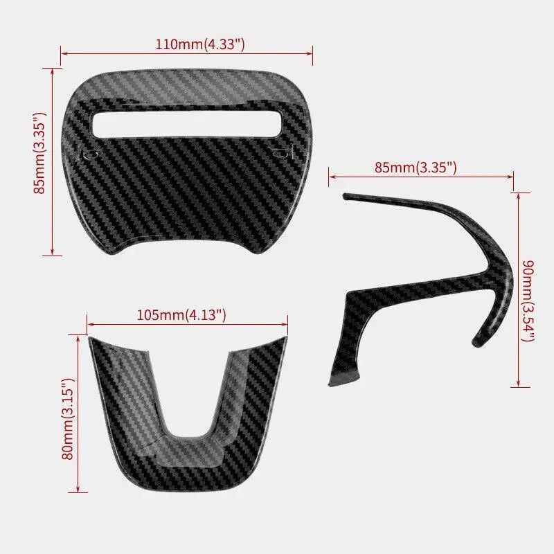 For Dodge Challenger Charger 2015-2021 Carbon Fiber Style ABS Interior Steering Wheel Trim Cover Button Frame Sticker Decoration Quake