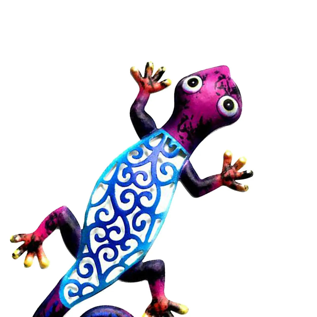 Metal Gecko Wall Decor Art ing Ornaments Backyard Porch Lawn Fence Decor Quake