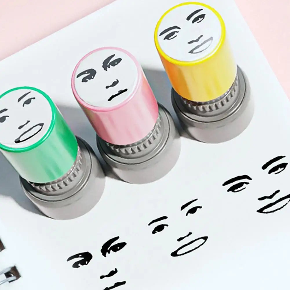 Faucet Inkable Fun Emotion Seal Toy Anime Characters Pressable Novelty Gag Face Seal for Creative Fun Kid's Toy Quick-drying Quake