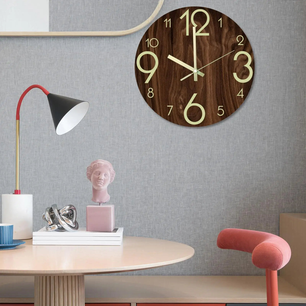 Acrylic Luminous Wall Clock 12 Inch Silent Dark Clocks Battery Operated Bedroom Decor Quake B