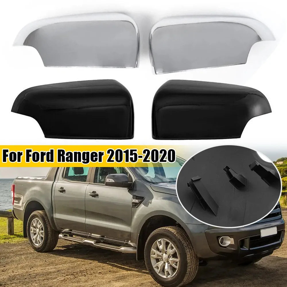 For Ford Ranger 2015-2020 Car Replacement Rearview Side Mirror Cover Wing Cap Exterior Case Trim Accessories Vehicle Decoration Quake