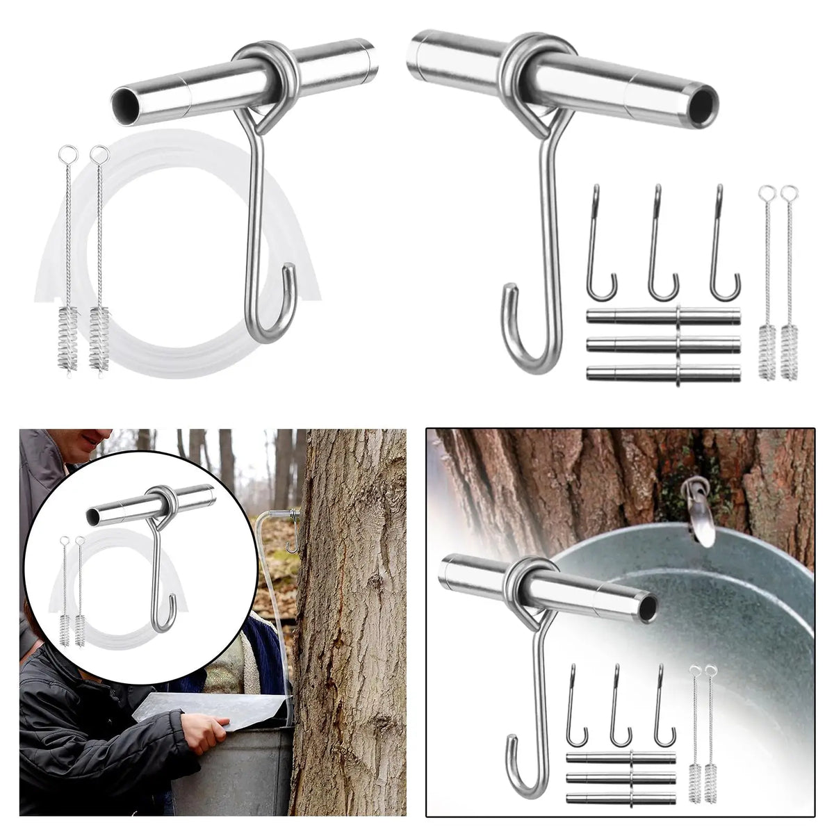 Maple Syrup Tap Set Made of Stainless Steel, Sturdy And Easy to Install, Metal Quake