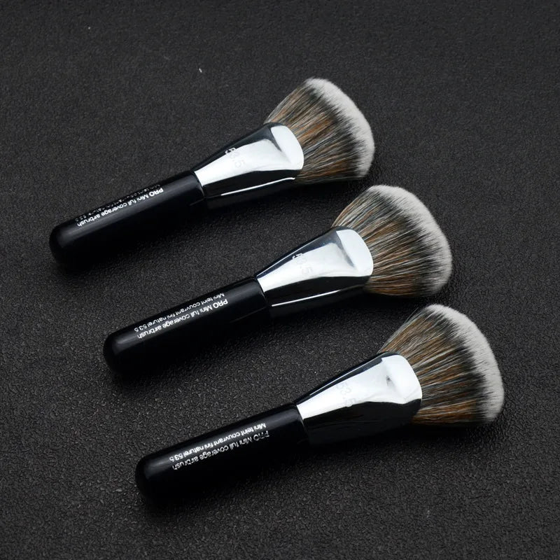 Portable Pro Mini Full Coverage Airbrush No.53.5 Short Handle Fan Powder Make Up Brushes Quake