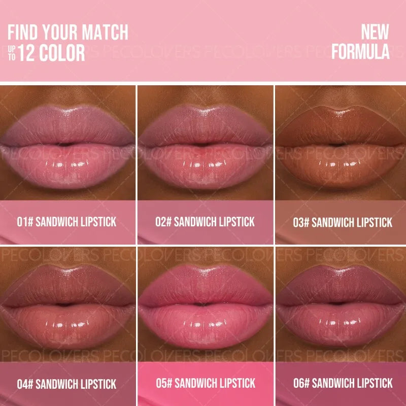 Sandwich Lipstick Pen, Moisturizing Lip Gloss, Long-lasting, Non-drying, Multi-color Options, Lip Cosmetics Quake