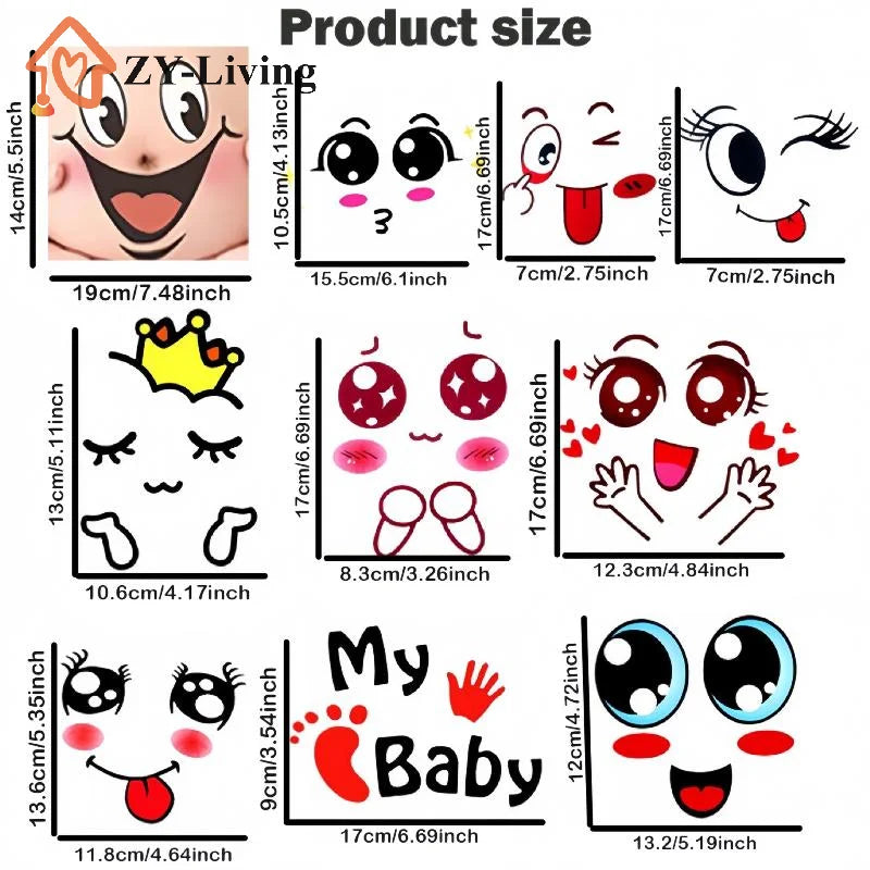 9Pcs Pregnancy Belly Stickers Photographs Props Funny Facial Expressions Decals Memorable Keepsakes Mum Maternity Accessories Quake