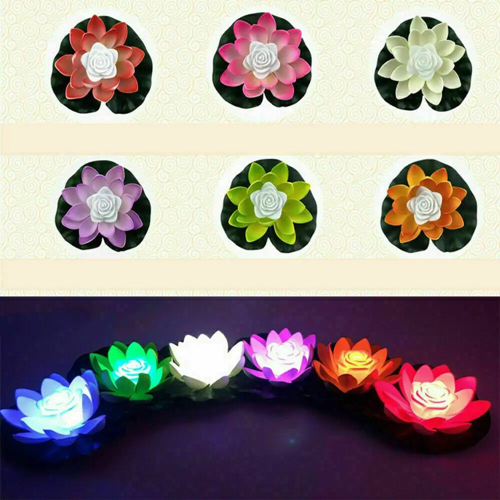 Solar Powered Buddhist Prayer Floating Lighting Decoration Fountain Pool Pond Lamp Wishing Lamp Flower Light Lotus Lamp Quake
