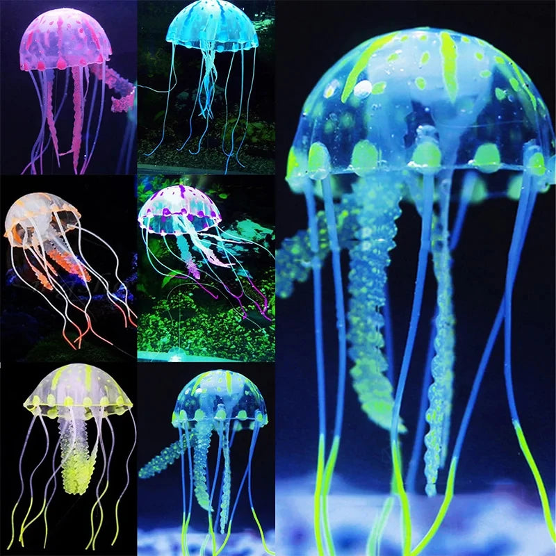 Simulated Jellyfish Fish Tank Decoration, Used For Fish Tank Aquarium Scenery, Can Emit Fluorescence at Night Quake
