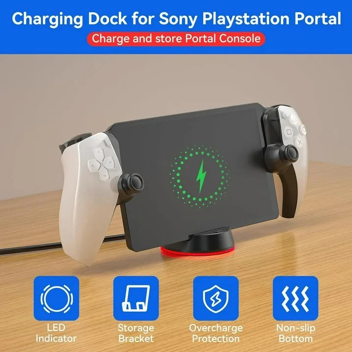 DualSense Portal Charging Dock Station, Type C Plug, for SDualSense5 Portal Quake