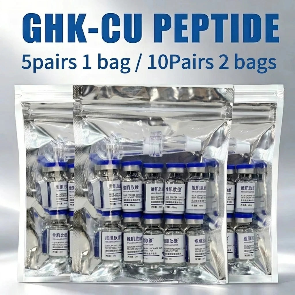 Blue Copper Peptide GHK-CU Copper Lyophilized Powder Hydration Skin Rejuvenation Improve Elasticity Repair Skin Barrier 5pairs Quake