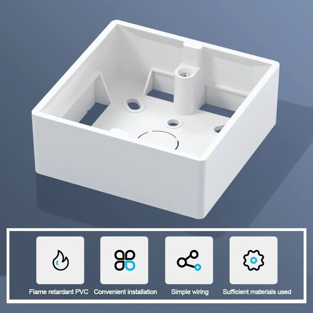 New PVC Switch Installation Box White 33/50mm Junction Outfit Box 86 Type External Mounting Box Quake