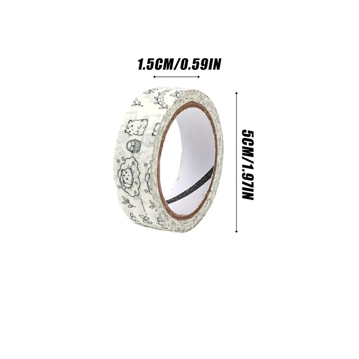 Cat Pattern Bead Baking Cloth Tapes Hand Torn No Trace Baking Cloth Edge Binding Tape High Temperature Resistant Wrapping Tapes Quake Hamster(Width 1.5cm) 5PCS