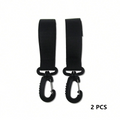 vvocci 360degree PU 2pc leather baby bag stroller hook pram rotate rotatable cart organizer pram crochet stroller accessories Quake B150-black-2PCS