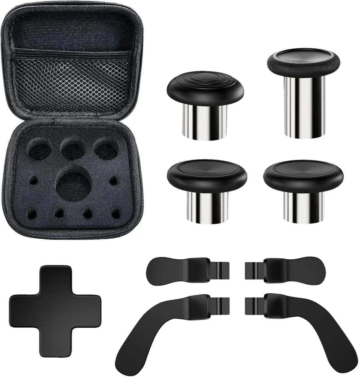 Xbox Elite Controller Series 2 Accessories, 10 in 1 Thumbsticks Replacement with 1 Xbox One Charging Station, 1 D-Pads, 4 Swap J Quake black