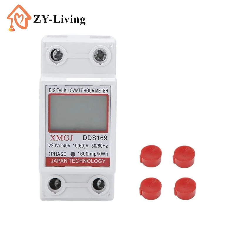 1 Piece 220V Single Phase Electric Energy Meter KWh Meter Submeter Electrical Sub Meter For Electric Quake