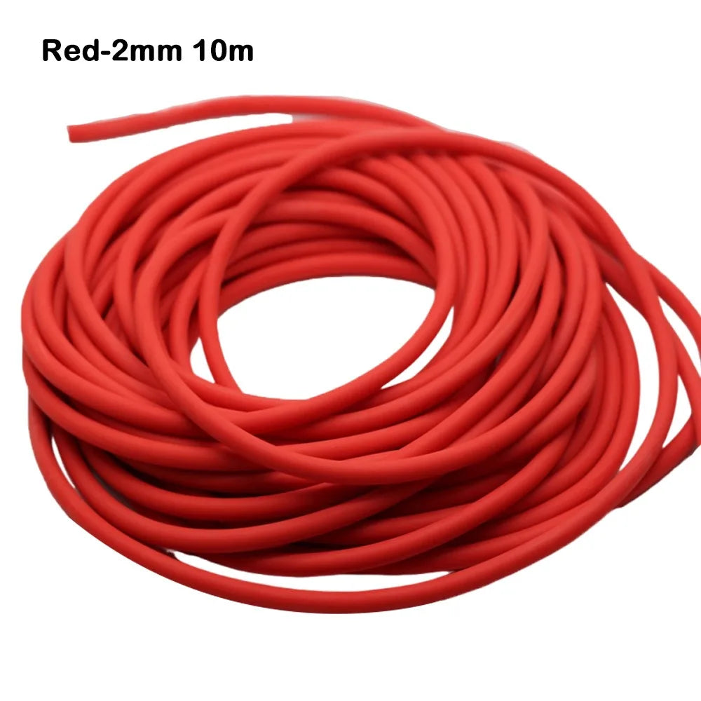 2025 2/2.2mm Fishing Elastic Band Strapping 10m Tied Line Rope Solid Rubber Tennis Elastic Band Fishing Line Quake Red