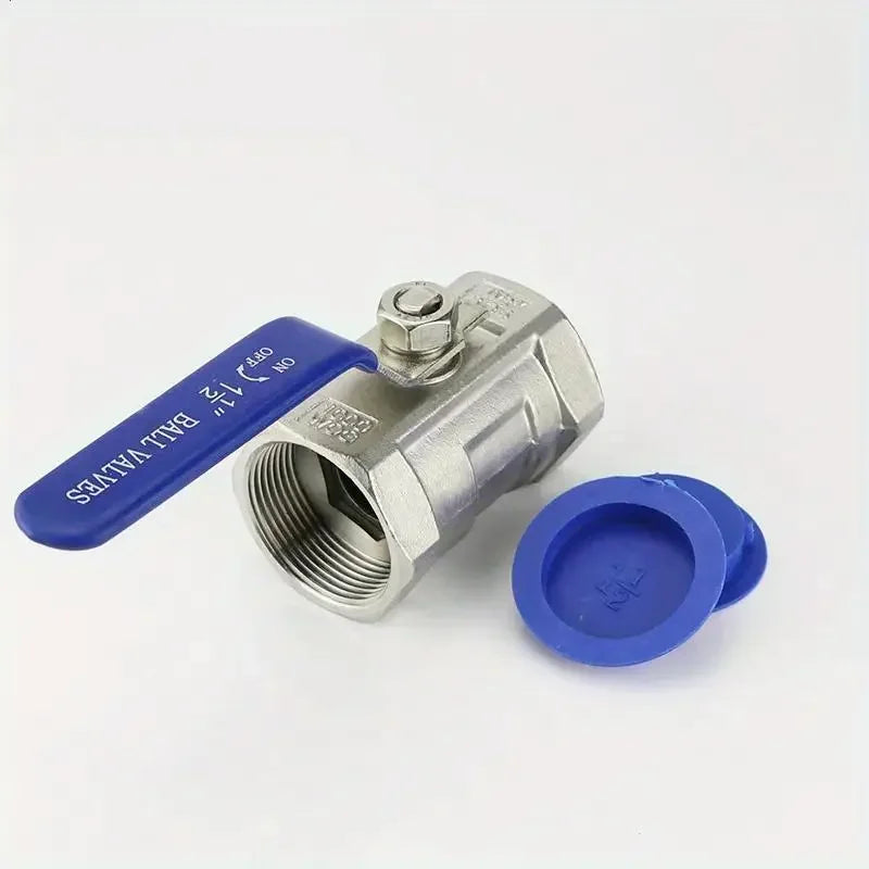 Stainless Steel Ball Valve with Vinyl Handle - Female BSP Thread, Available in Sizes 1/4", 3/8", 1/2", 3/4", 1", 1-1/4", 1-1/2" Quake