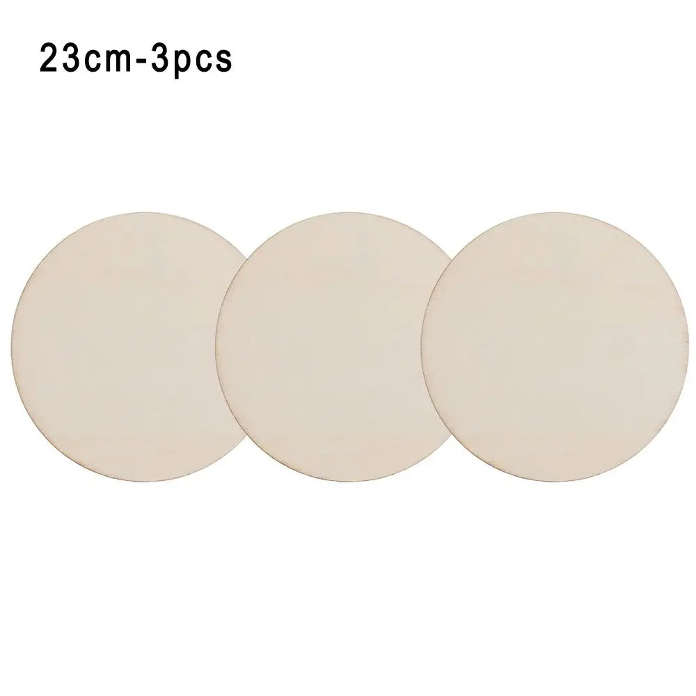 3/5/10pcs Unfinished Wood Pieces Wood Circles Blank Plaque for DIY Craft Pyrography Projects Games Scrapbooking Building Model Quake 23cm-3pcs