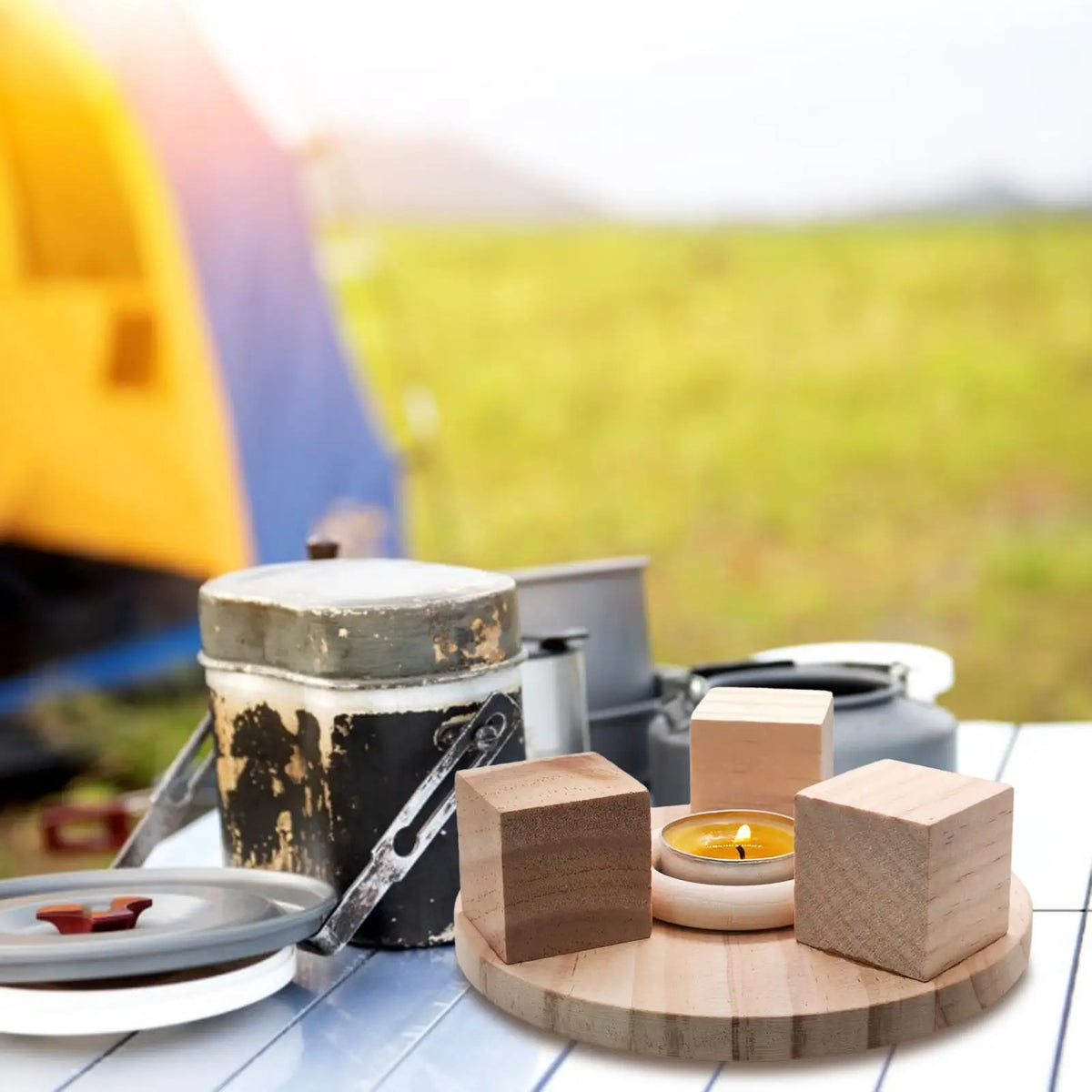 Teapot Warmer Tea Kettle Warmer Glass Candle Holder 1 Piece Wooden Tea Light Warmer Buffet Server and Warmer for Tea Camping Quake