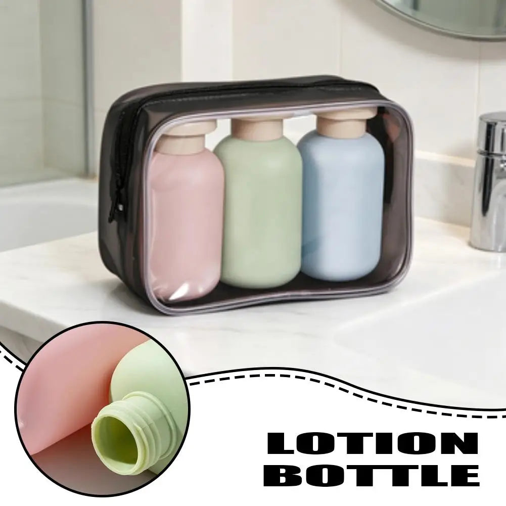 Portable Travel Squeeze Bottles Refillable Empty Containers for Shampoo Lotion Liquid Leak-proof TSA Approved Cosmetic Bottles Quake