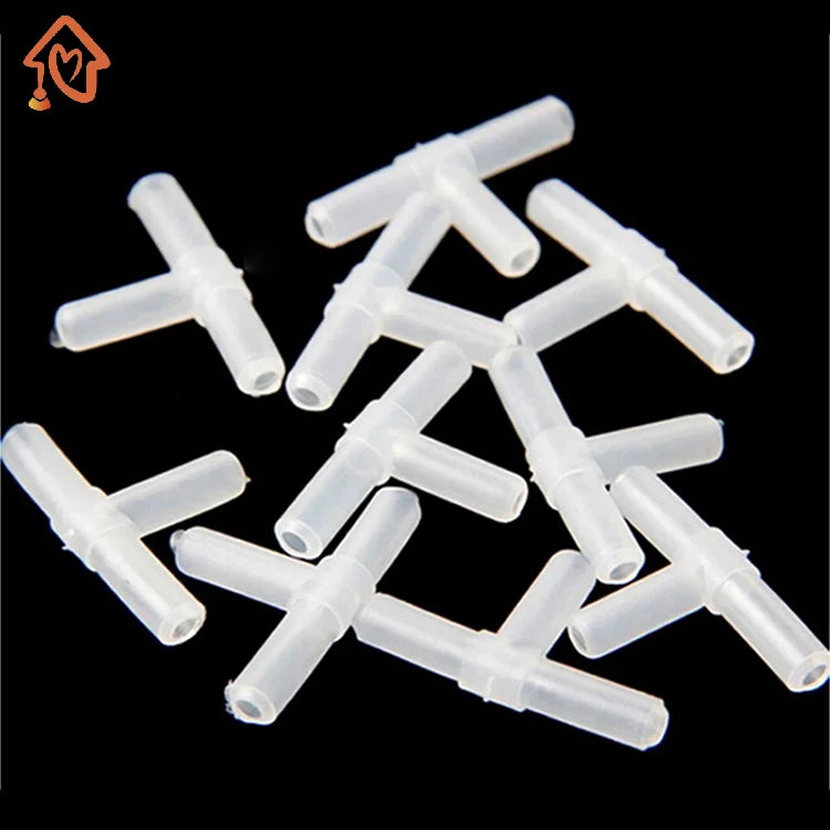 10/100Pcs Plastic Aquarium Air Tee Joints T 3-Way Joints T-junction Fish Tank Air Pump Line Tubing Pipeline Connectors Quake