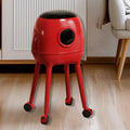 Double Layer Trash Can with Lid High Narrow Garbage Bucket with Wheels for Home Recycling and Storage Quake Red