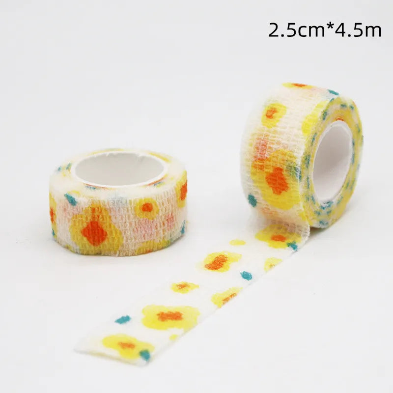 1 Pc Self Adhesive Elastic Bandage Protection Finger for Writing First Aid Kit Colorful Tape New Tattoo Accessories 2.5cm X 4.5m Quake NO.15