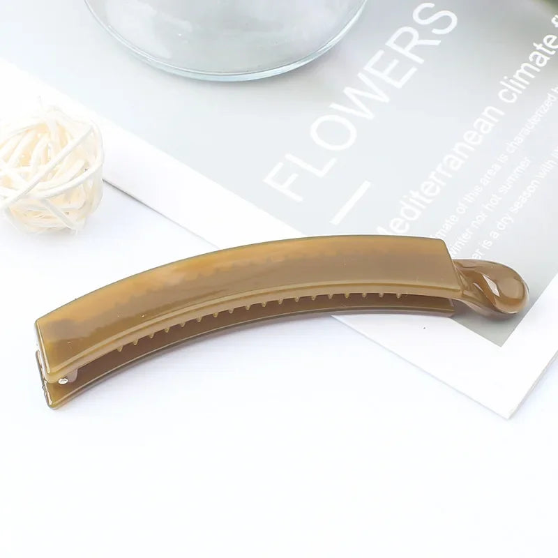 Frosted Hair Styling Clips Solid Color Banana Clip Women Girls Hair Accessories Fashion Ponytail Barrettes Hair Claws Hairpins Quake UV tea green