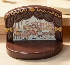 1Pcs Miniature 3D Cartoon Cute Bear Stage Resin Micro Landscape Simulation Desk Model Play Toys Decor Dollhouse Accessories Quake dark coffee