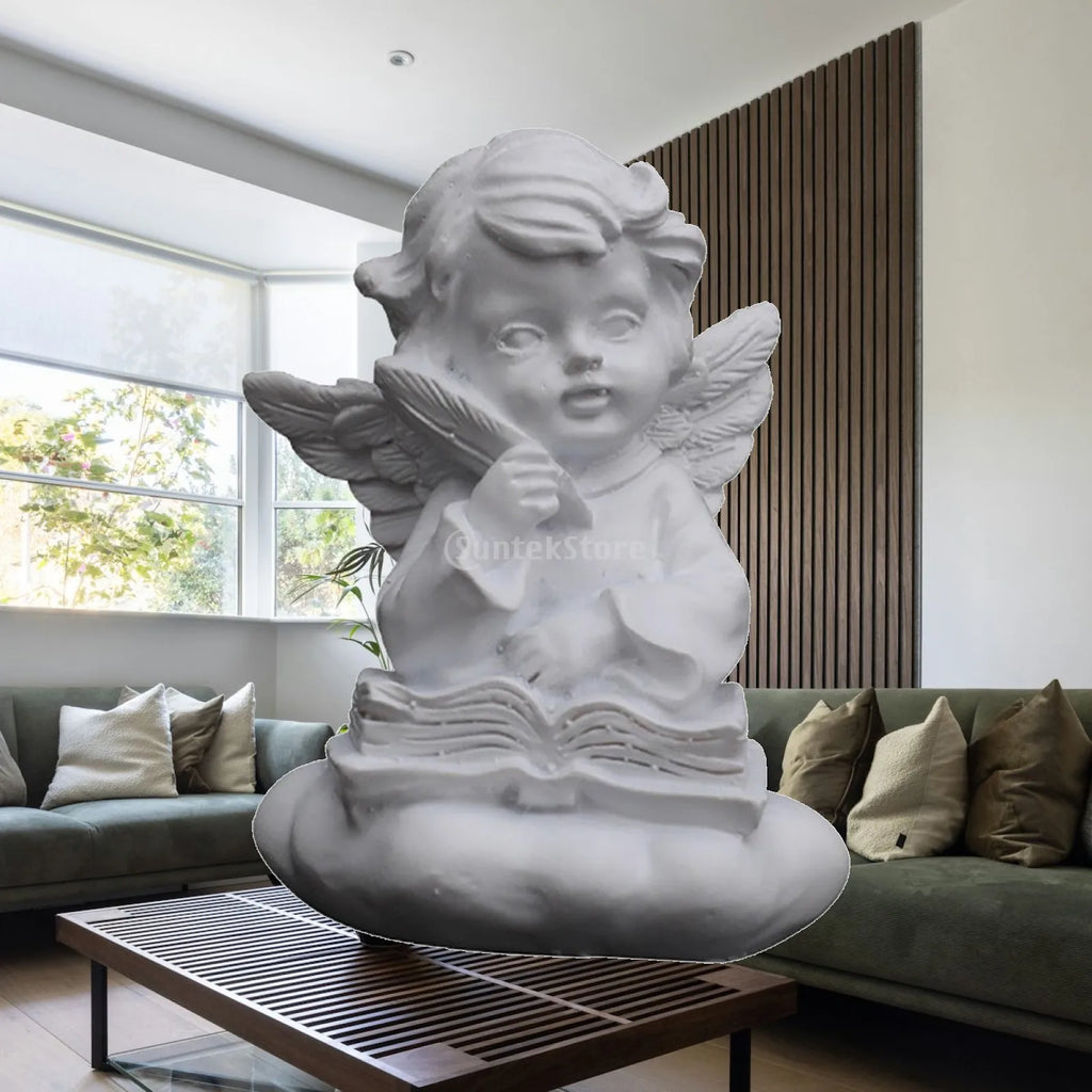 Modern Angel Candle Holder Statue Resin Cherub Shelf Sculpture for Office Ornaments and Decor Quake