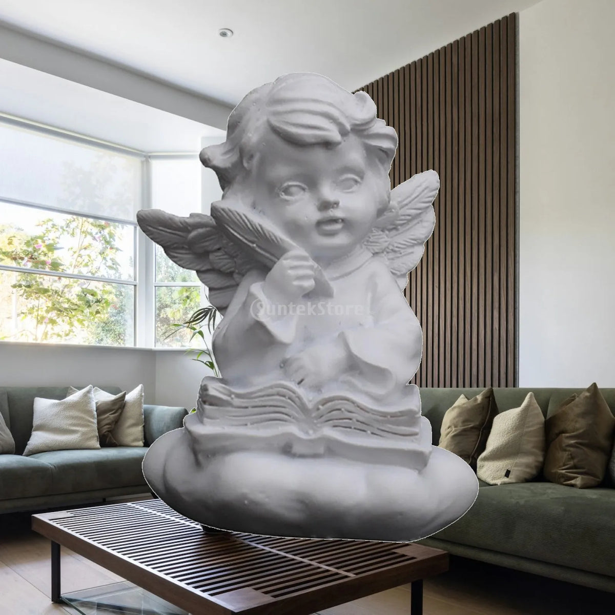 Modern Angel Candle Holder Statue Resin Cherub Shelf Sculpture for Office Ornaments and Decor Quake