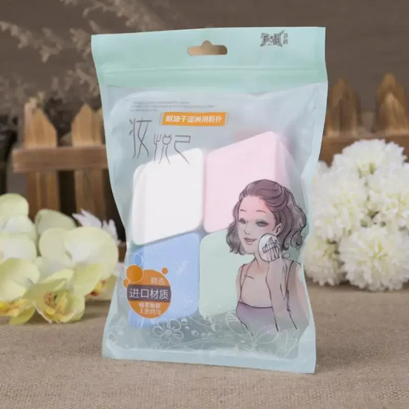 4pcs Diamond Sponge Puff Makeup Base Foundation Sponge Cosmetic Puff Powder Smooth Beauty Makeup Beauty Tool Quake