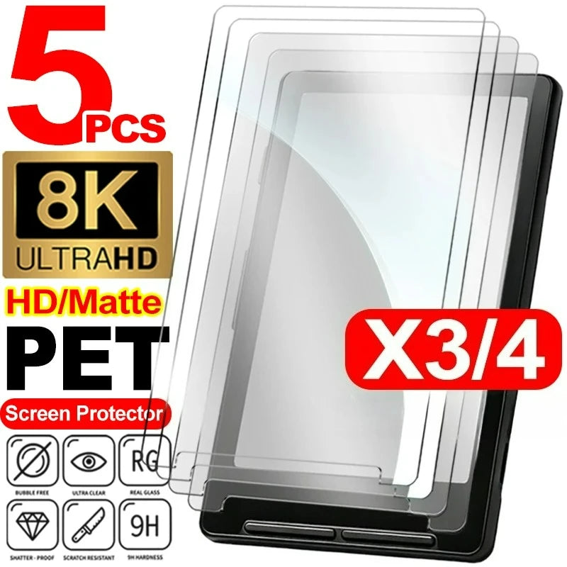 PET Protective Films for X4 X3 Matte&HD Clear Screen Protector for X4 X3 E-reader Full Coverage Film Quake