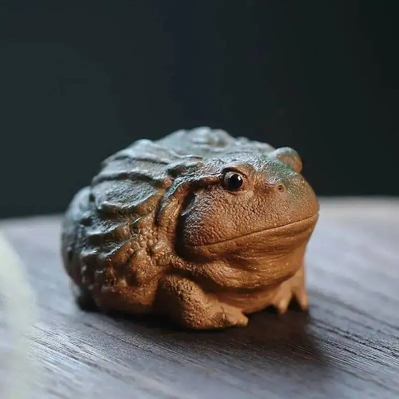 Yixing Zisha Tea Pet Golden Toad Wealth-attracting Tea Plaything, Nurturable Creative Toad Tea Tray Ornament, Kung Fu Tea Set Quake