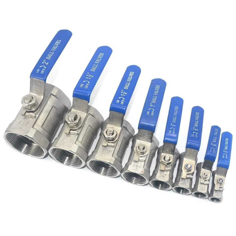1/4" 3/8" 3/4" 1" 1-1/4"1-1/2" 2” BSPT Stainless Steel SS304 Pipe Ball Valve Female Threaded Sanitary ON-OFF Ball Valve Straight Quake